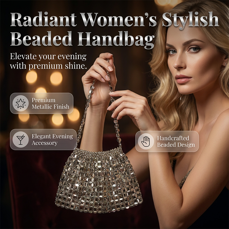 Women's Stylish Beaded Chain Handbag