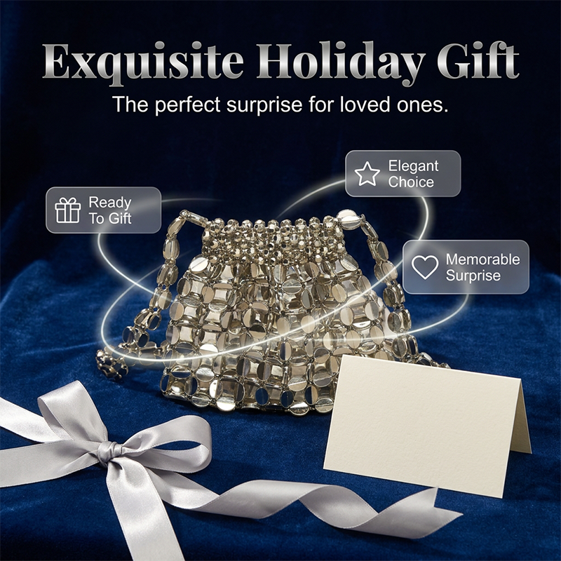 Women's Stylish Beaded Chain Handbag