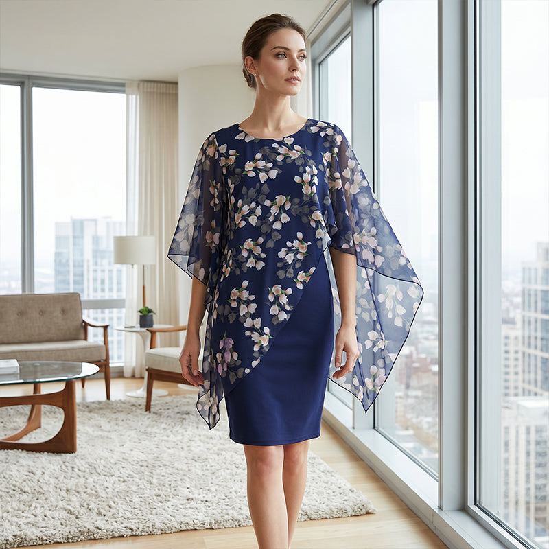 Gluschwein - 👗 50% RABATT! ✨ Set aus Blumen-Überwurf und Kleid – elegant & feminin – Perfekt für Hochzeitsgäste, Gartenpartys oder frühlingshafte Anlässe 🌸
