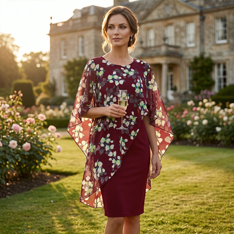 Gluschwein - 👗 50% RABATT! ✨ Set aus Blumen-Überwurf und Kleid – elegant & feminin – Perfekt für Hochzeitsgäste, Gartenpartys oder frühlingshafte Anlässe 🌸