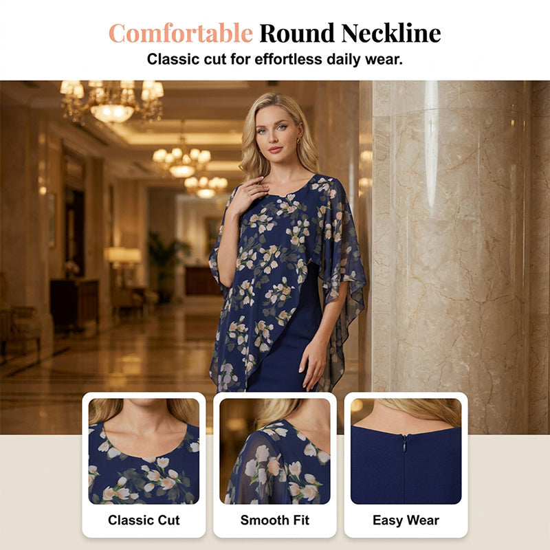 Gluschwein - 👗 50% RABATT! ✨ Set aus Blumen-Überwurf und Kleid – elegant & feminin – Perfekt für Hochzeitsgäste, Gartenpartys oder frühlingshafte Anlässe 🌸