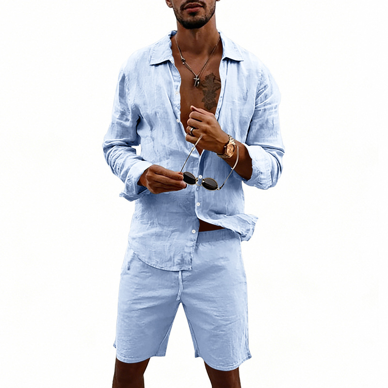 👔 50% RABATT! ☀️ Herren-Leinenhemd & Shorts Set – Lässig, atmungsaktiv & vielseitig – Perfekt für Sommer & Urlaub 🩳