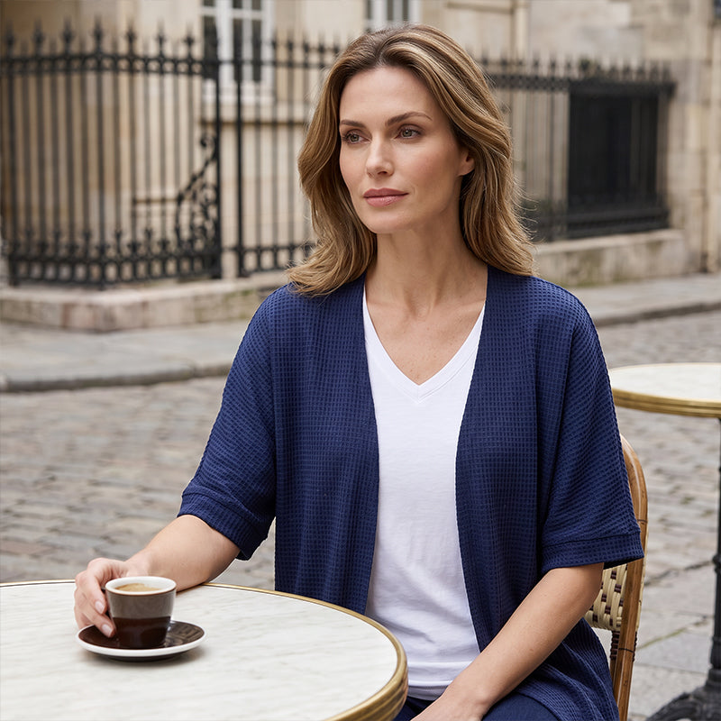 Lässiger Kurzarm-Cardigan für Damen