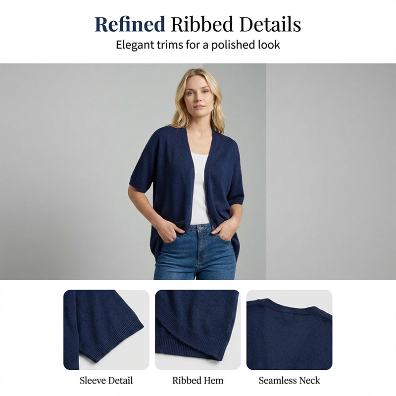 Lässiger Kurzarm-Cardigan für Damen