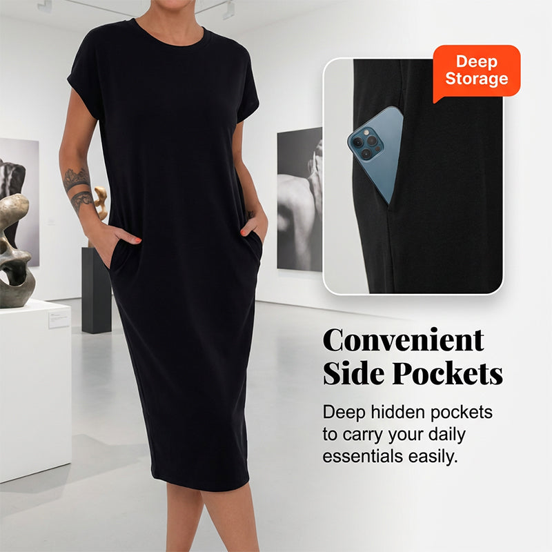 Gluschwein - 🌺Sommer-Aktion: 50 % Rabatt!💐 Lässiges Kurzarm-T-Shirt-Kleid für Damen