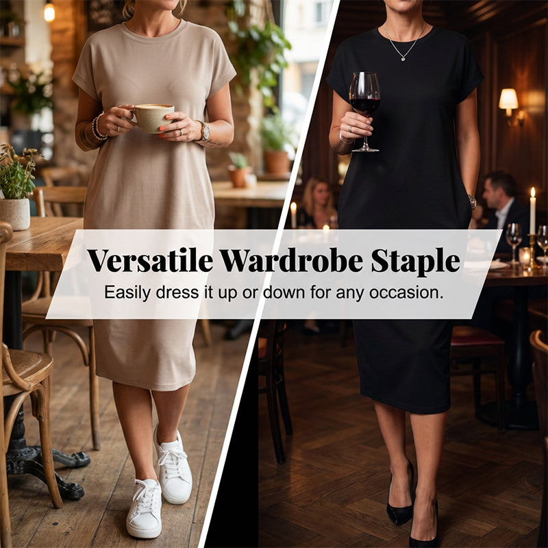 Gluschwein - 🌺Sommer-Aktion: 50 % Rabatt!💐 Lässiges Kurzarm-T-Shirt-Kleid für Damen