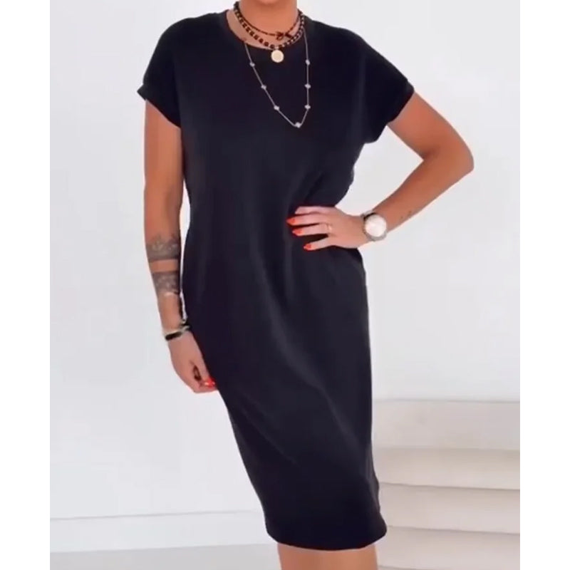 Gluschwein - 🌺Sommer-Aktion: 50 % Rabatt!💐 Lässiges Kurzarm-T-Shirt-Kleid für Damen