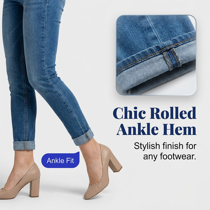 Gluschwein - 👖Skinny-Jeans für Damen mit hoher Taille und mehreren Knöpfen