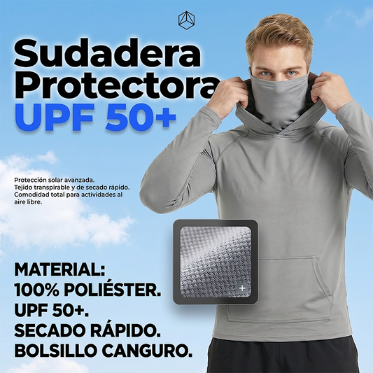 Gluschwein - ☀️ Herren Sonnenschutz-Hoodie mit UPF 50+ – Atmungsaktiv, Schnelltrocknend & mit integrierter Gesichtsmaske!