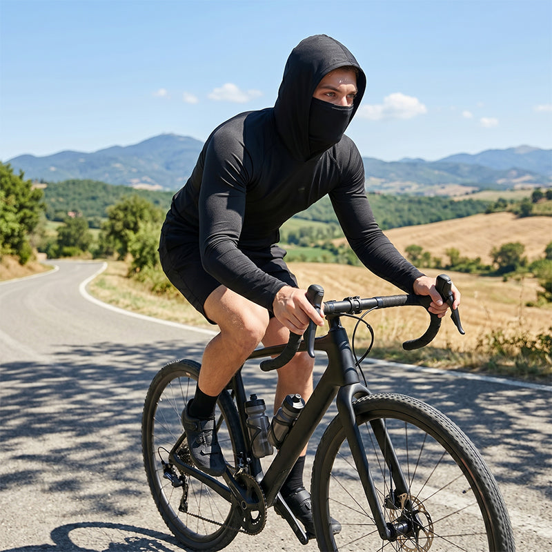 Gluschwein - ☀️ Herren Sonnenschutz-Hoodie mit UPF 50+ – Atmungsaktiv, Schnelltrocknend & mit integrierter Gesichtsmaske!