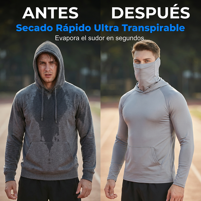 Gluschwein - ☀️ Herren Sonnenschutz-Hoodie mit UPF 50+ – Atmungsaktiv, Schnelltrocknend & mit integrierter Gesichtsmaske!