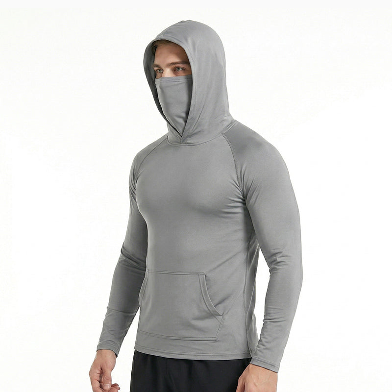 Gluschwein - ☀️ Herren Sonnenschutz-Hoodie mit UPF 50+ – Atmungsaktiv, Schnelltrocknend & mit integrierter Gesichtsmaske!