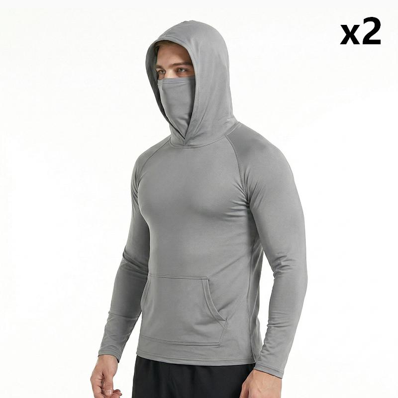 Gluschwein - ☀️ Herren Sonnenschutz-Hoodie mit UPF 50+ – Atmungsaktiv, Schnelltrocknend & mit integrierter Gesichtsmaske!
