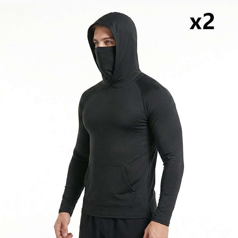 Gluschwein - ☀️ Herren Sonnenschutz-Hoodie mit UPF 50+ – Atmungsaktiv, Schnelltrocknend & mit integrierter Gesichtsmaske!