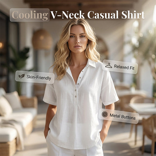 Gluschwein - Women's Casual Short Sleeve V-Neck Shirt