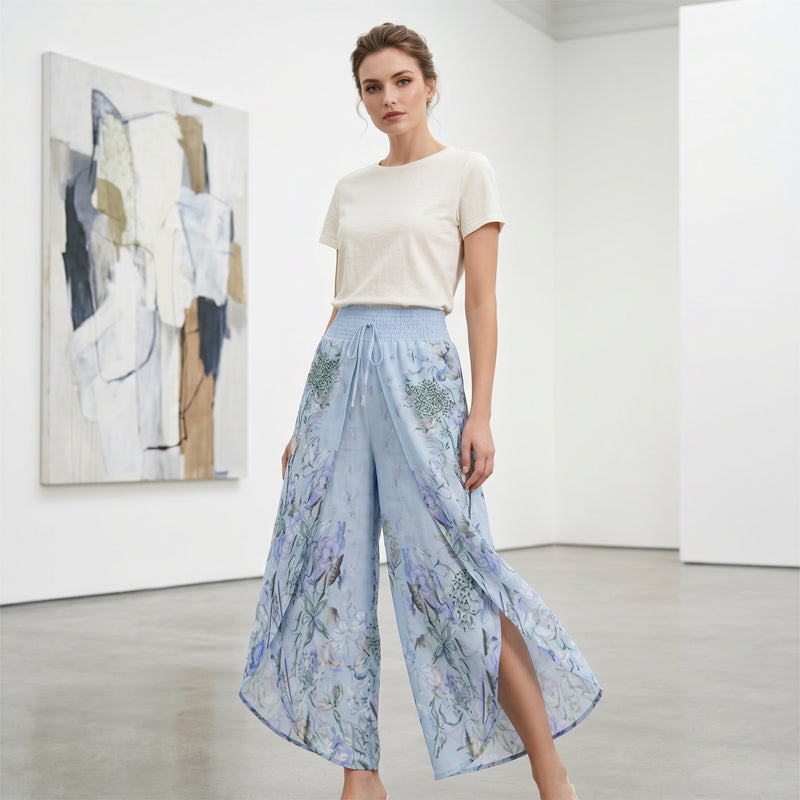 💐 50% RABATT! Damen Culotte mit Blumenprint – Hohe Taille, weiter Schnitt & moderner Sommerlook!