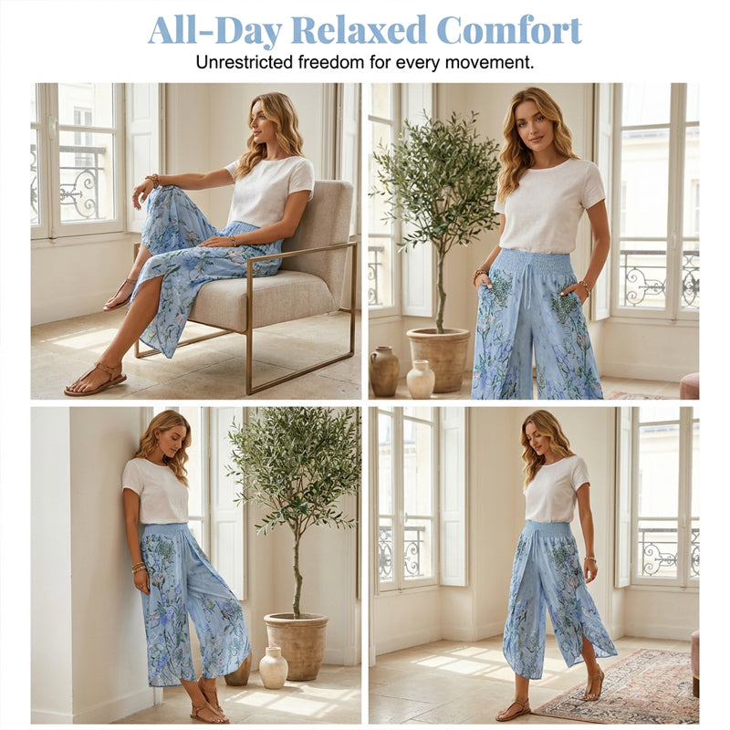 💐 50% RABATT! Damen Culotte mit Blumenprint – Hohe Taille, weiter Schnitt & moderner Sommerlook!