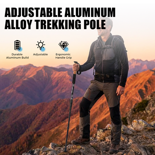 Gluschwein - ⛰️ 50 % RABATT FÜR KURZE ZEIT! ✨ Verstellbarer Gehstock aus Aluminiumlegierung – Robust, stoßdämpfend, leicht 🌲