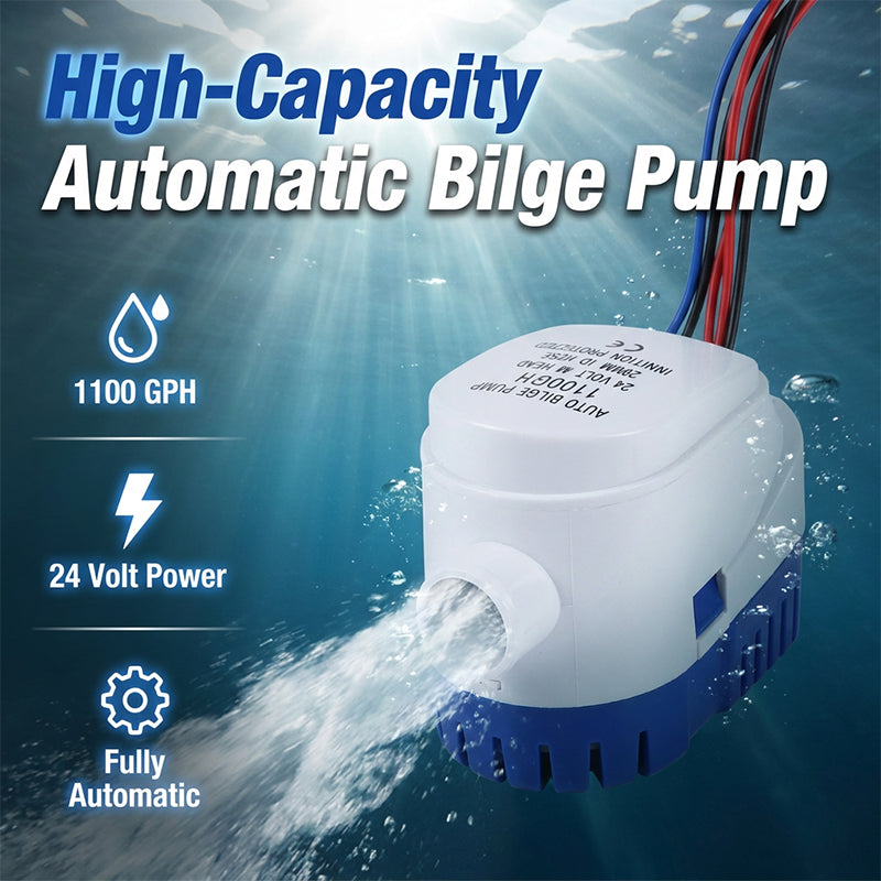 🚤 50% RABATT! 💧 Automatische Bilgenpumpe mit hoher Kapazität – Schwimmerschalter, 1100 GPH, 12V/24V, zündgeschützt – Perfekt für Boote, Keller oder Teiche – zuverlässige und sichere Wasserentfernung ⚓