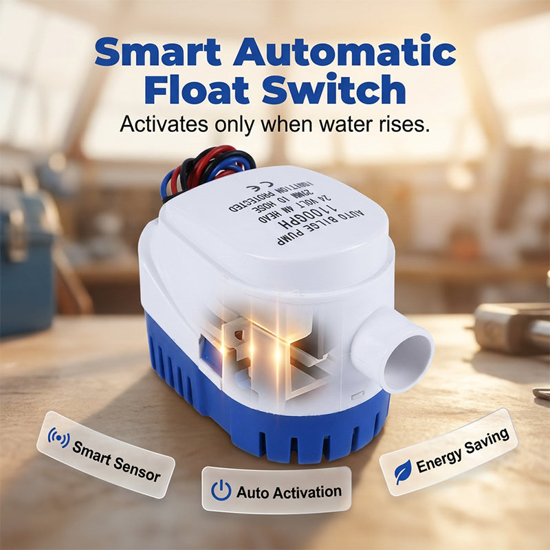 🚤 50% RABATT! 💧 Automatische Bilgenpumpe mit hoher Kapazität – Schwimmerschalter, 1100 GPH, 12V/24V, zündgeschützt – Perfekt für Boote, Keller oder Teiche – zuverlässige und sichere Wasserentfernung ⚓