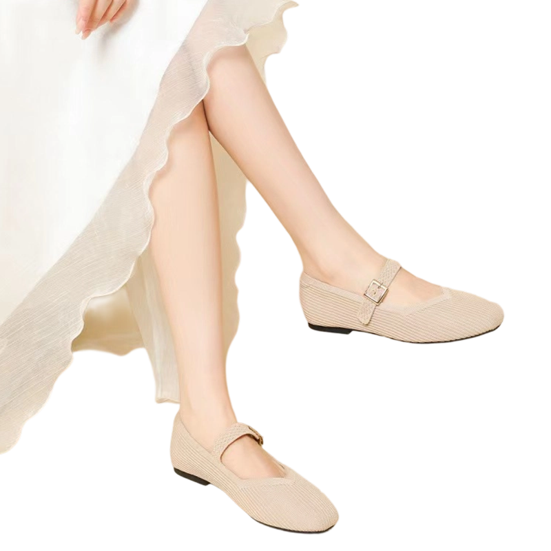 Breathable Square Toe Ballet Flats