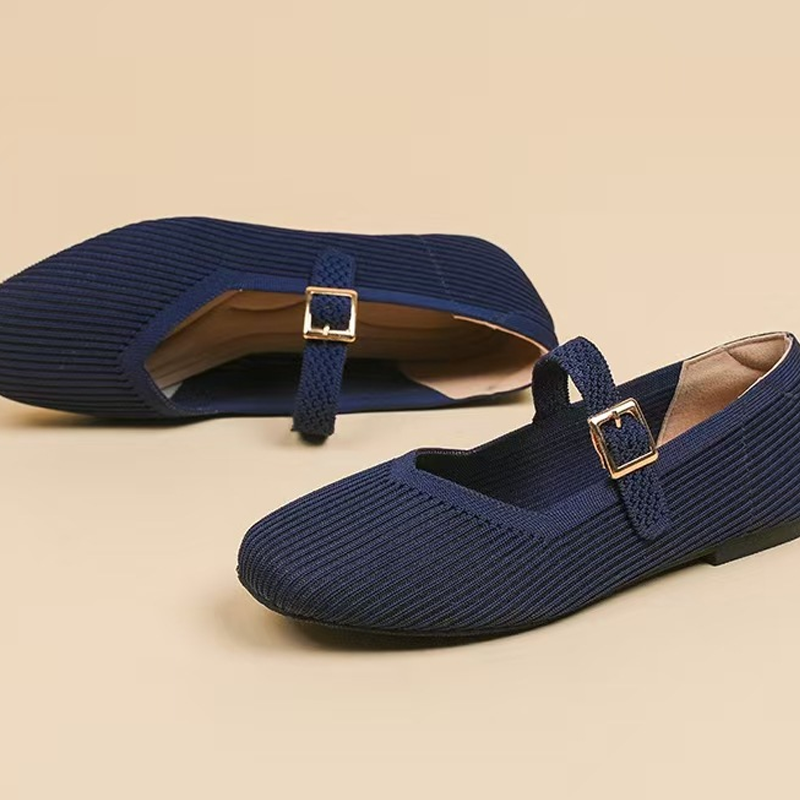 Breathable Square Toe Ballet Flats
