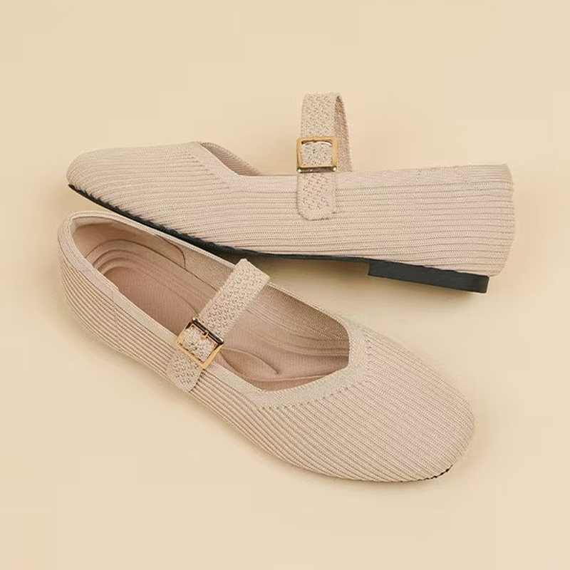 Breathable Square Toe Ballet Flats