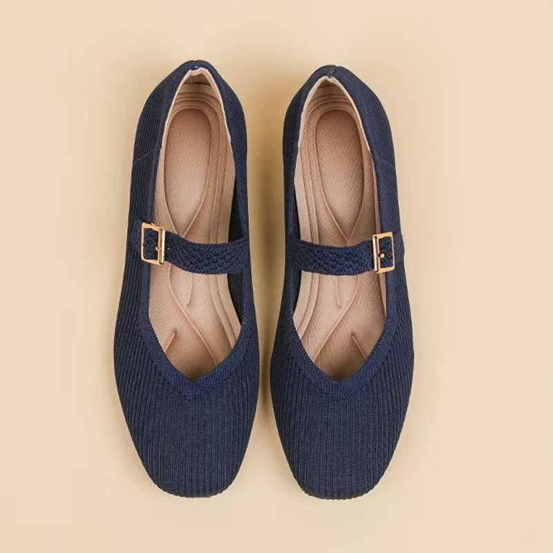 Breathable Square Toe Ballet Flats