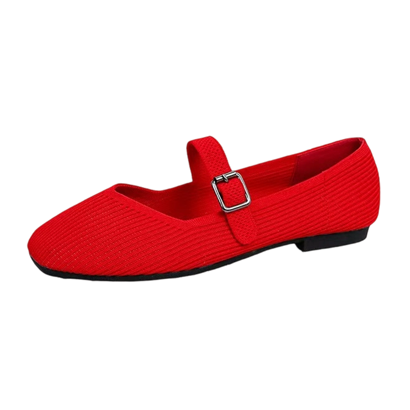 Breathable Square Toe Ballet Flats