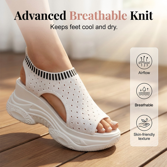 Gluschwein - Women's Breathable Peep-Toe Wedge Sandals