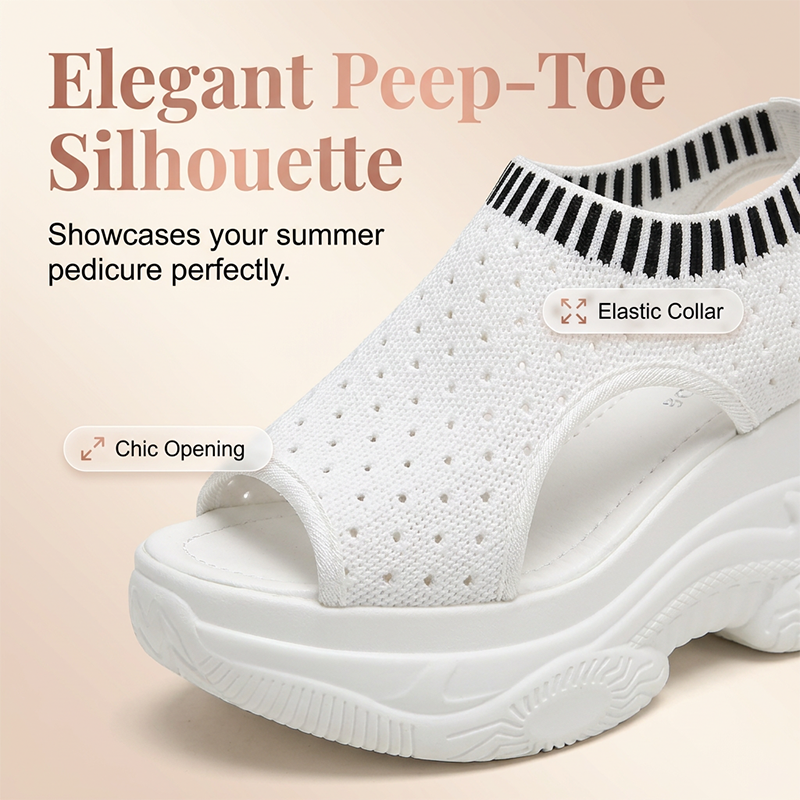 Women's Breathable Peep-Toe Wedge Sandals