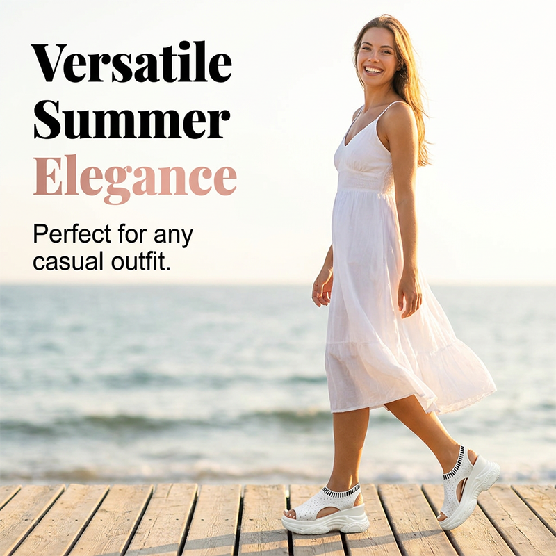 Women's Breathable Peep-Toe Wedge Sandals