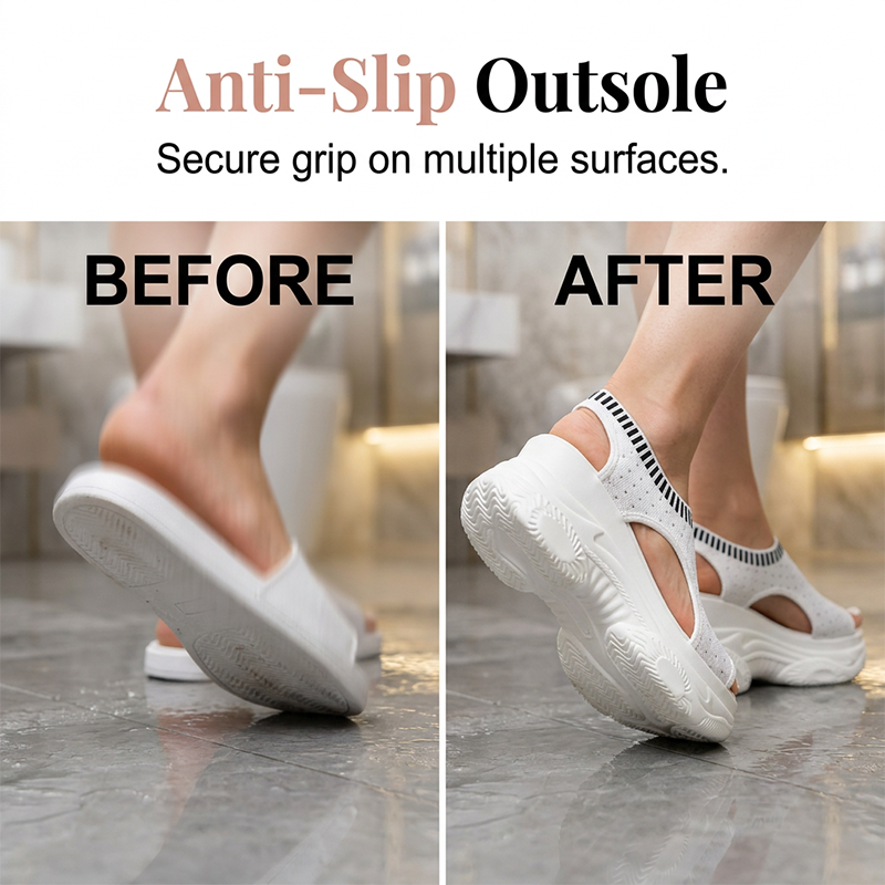 Women's Breathable Peep-Toe Wedge Sandals