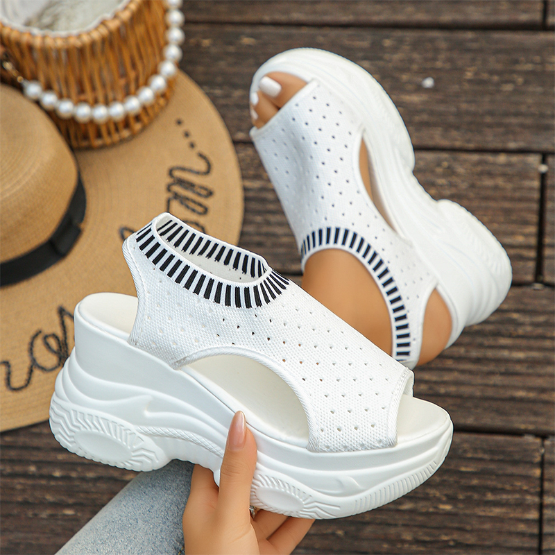 Women's Breathable Peep-Toe Wedge Sandals
