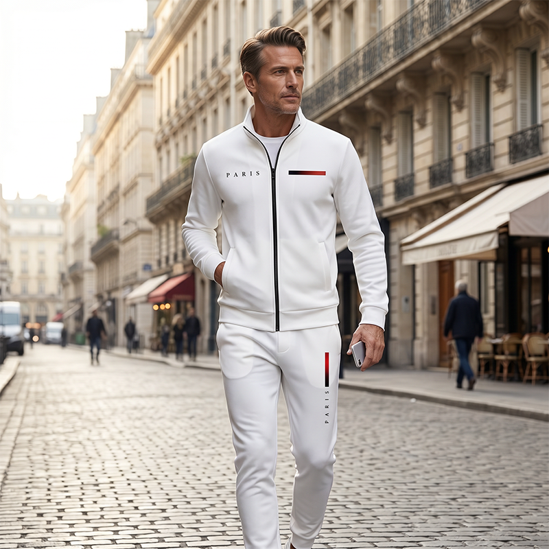 🧥 BEFRISTETES ANGEBOT – 50% RABATT+versandkostenfrei 🚚! ✨ Herren-Bedrucktes Zip-Jacken- und Hosen-Set – Komplett, weich, lässig 🎨