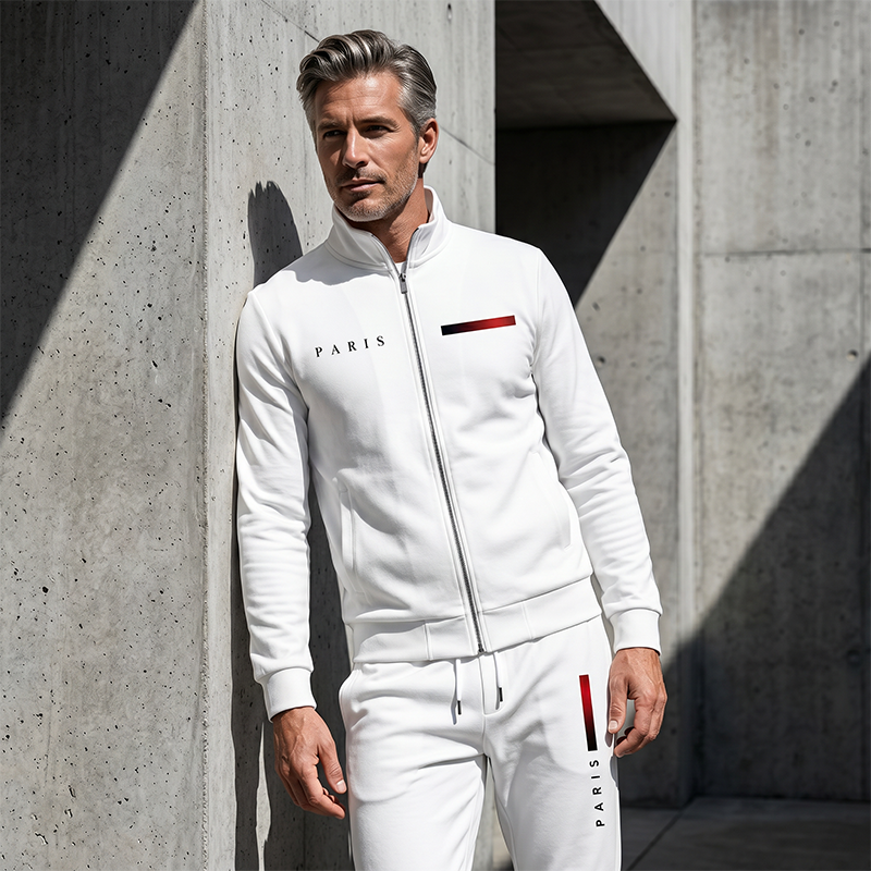 🧥 BEFRISTETES ANGEBOT – 50% RABATT+versandkostenfrei 🚚! ✨ Herren-Bedrucktes Zip-Jacken- und Hosen-Set – Komplett, weich, lässig 🎨