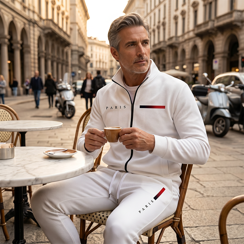 🧥 BEFRISTETES ANGEBOT – 50% RABATT+versandkostenfrei 🚚! ✨ Herren-Bedrucktes Zip-Jacken- und Hosen-Set – Komplett, weich, lässig 🎨