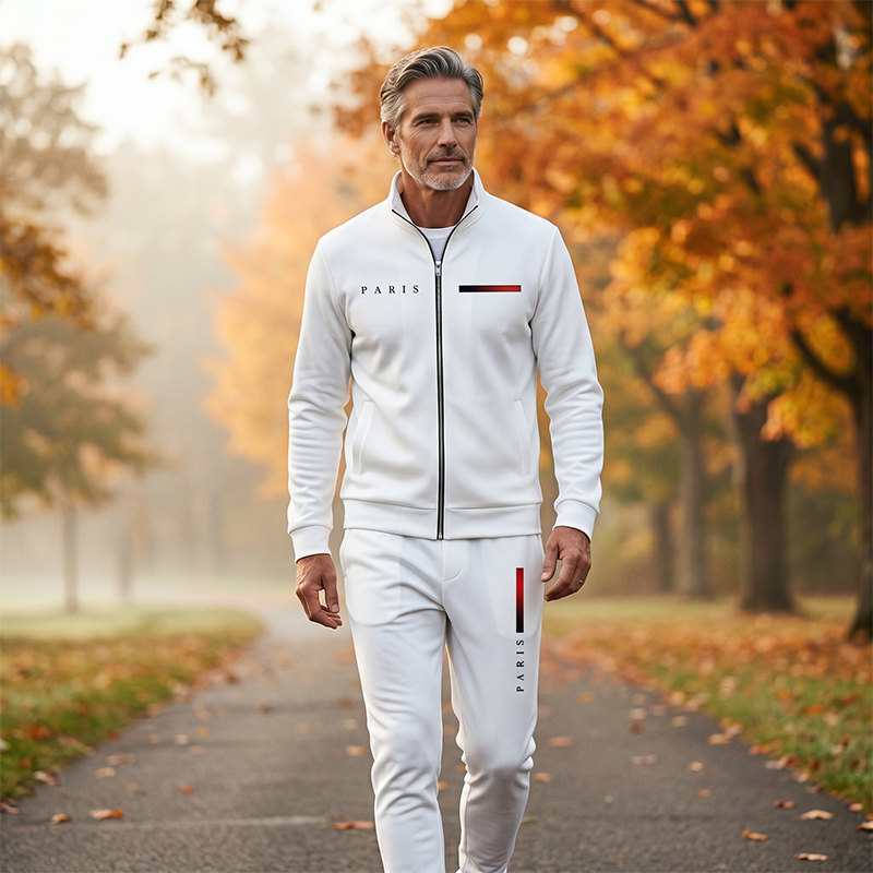 🧥 BEFRISTETES ANGEBOT – 50% RABATT+versandkostenfrei 🚚! ✨ Herren-Bedrucktes Zip-Jacken- und Hosen-Set – Komplett, weich, lässig 🎨