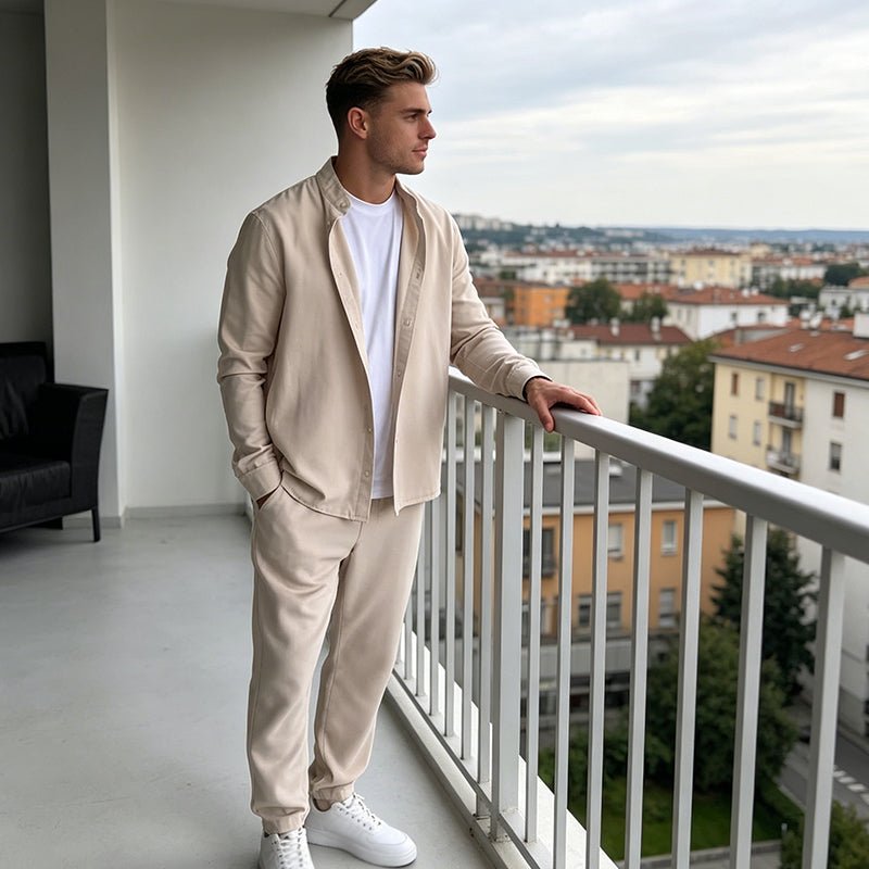 Gluschwein - 👔Neu eingetroffen – 50 % Rabatt!💼Herren-Set aus Hemd mit Stehkragen und Hose ✈Kostenloser Versand