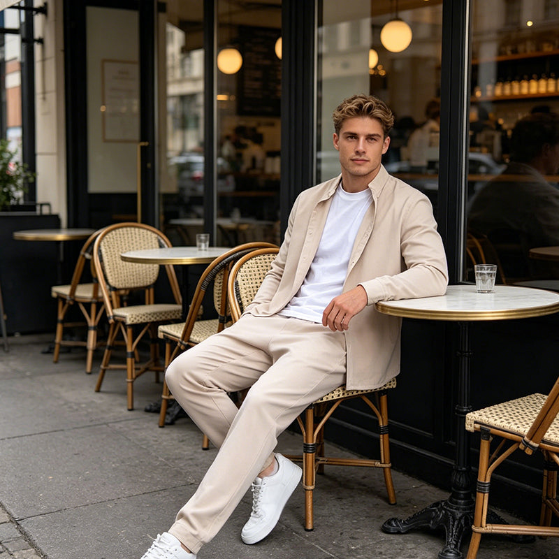 Gluschwein - 👔Neu eingetroffen – 50 % Rabatt!💼Herren-Set aus Hemd mit Stehkragen und Hose ✈Kostenloser Versand