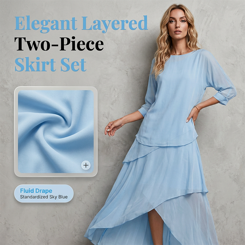 Elegantes zweiteiliges Rock-Set mit Lagenlook