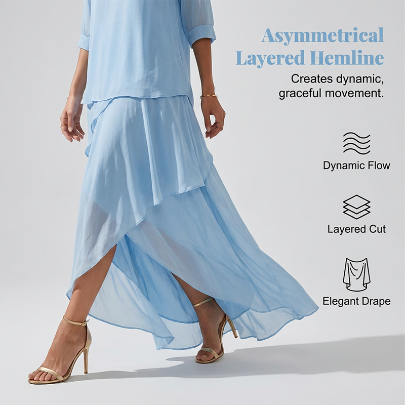 Elegantes zweiteiliges Rock-Set mit Lagenlook