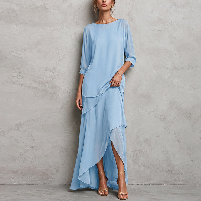 Elegantes zweiteiliges Rock-Set mit Lagenlook