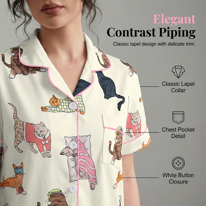 Women's Cartoon Print Pajama Set