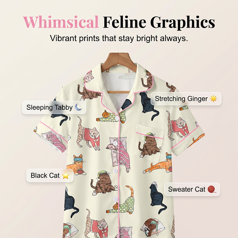 Women's Cartoon Print Pajama Set