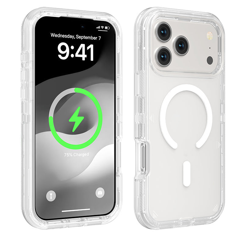 Stoßfeste, transparente magnetische Handyhülle mit starkem Magnetverschluss – Vergilbungsschutz, 360°-Schutz, schlankes Design ✨