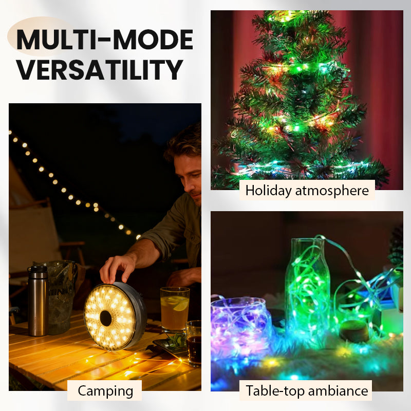 Solar Camping Light with 20m Light Strip