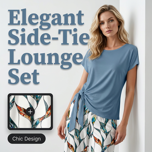 Gluschwein - Women's Side-Tie Top & Patterned Pants Set
