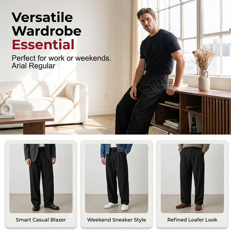 Gluschwein - ⏳Limited-time 50% off⏰Men's Classic Fit Wide-Leg Suit Trousers