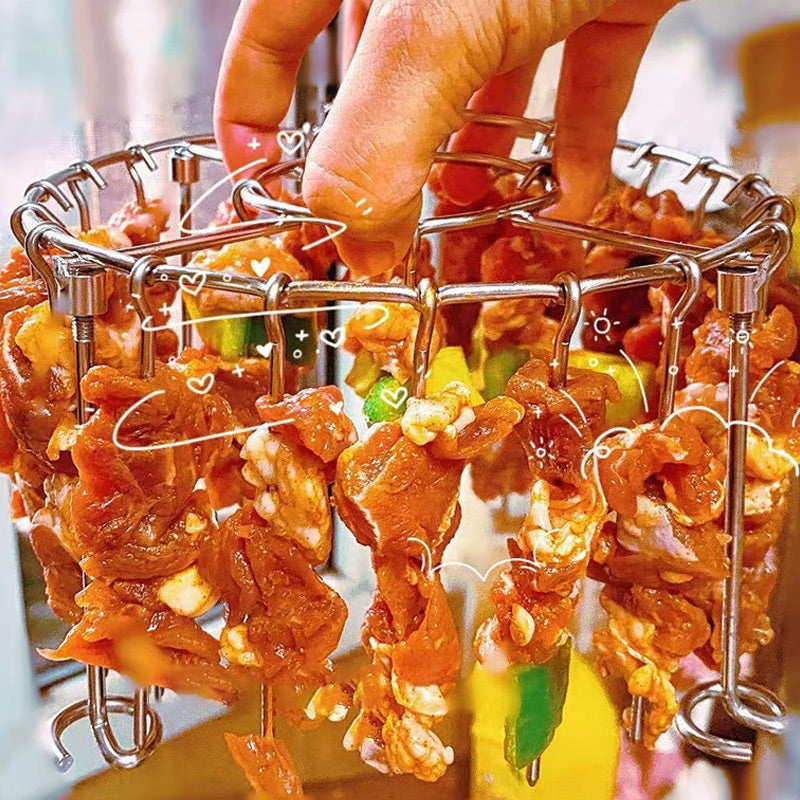 Gluschwein - Stainless Steel Round Oven Grill with Skewer